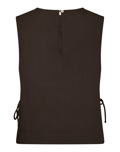 Neo Noir - Svetlana linen Top - Dark Brown 